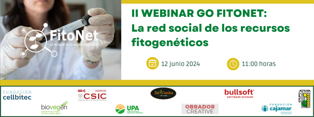  II WEBINAR GO FITONET: La red social de los recursos fitogenéticos (Fecha: 12 de junio de 2024)